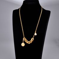 Wholesale Irregular Titanium Steel Clavicle Chain Simple Pearl Trend New Necklace main image 5