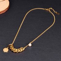 Wholesale Irregular Titanium Steel Clavicle Chain Simple Pearl Trend New Necklace main image 6