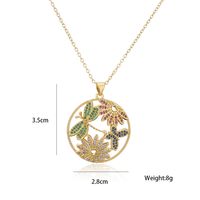 Retro Luxury Copper Micro-inlaid Zircon Jewelry Dragonfly Butterfly Flower Necklace main image 5