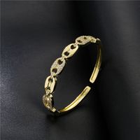 Fashion New Product Copper-plated 18k Gold Micro-inlaid Zircon Pig Nose Bracelet main image 1