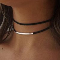European And American Fashion Flannel Double Layer Short Choker main image 1