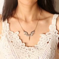 Europe And America Creative Rhinestone Angel Wings Guardian Necklace Clavicle Chain main image 1