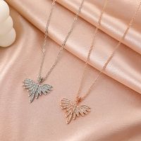 European And American Fashion Bird Clavicle Chain Rhinestone Angel Wing Pendant Necklace main image 3