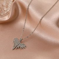 European And American Fashion Bird Clavicle Chain Rhinestone Angel Wing Pendant Necklace main image 4