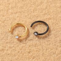 C-shaped Stainless Steel Rhinestone Nose Ring Diamond Nose Nail Fake Nose Ring Jewelry main image 4