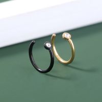 C-shaped Stainless Steel Rhinestone Nose Ring Diamond Nose Nail Fake Nose Ring Jewelry main image 6