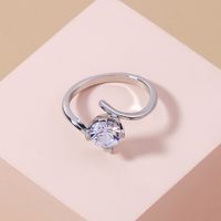 Bague Femme Européenne Et Américaine Simple Bijoux En Cuivre Zircon Exquis Brillant main image 5