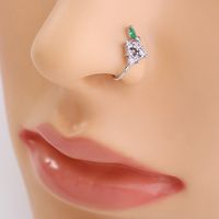 Personality Micro-inlaid Zircon Grape U-shaped False Nose Ring Exquisite Mini Piercing Nose Ring Jewelry main image 3
