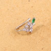 Personality Micro-inlaid Zircon Grape U-shaped False Nose Ring Exquisite Mini Piercing Nose Ring Jewelry main image 4