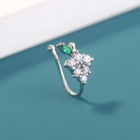 Personality Micro-inlaid Zircon Grape U-shaped False Nose Ring Exquisite Mini Piercing Nose Ring Jewelry main image 6