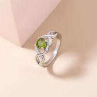 European And American Retro Style Olive Green Big Gem Ring Copper Ring Wholesale main image 1