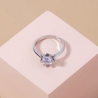 Simple Ladies Ring Accessories Inlaid Zircon Copper Ring Wholesale main image 5