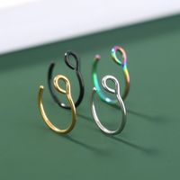 Personality Stainless Steel Fake Nose Nail Nose Hook Set Classic Non-perforated Jewelry Nose Ring main image 5
