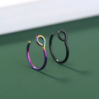 New Color Niche Stainless Steel Nose Ring Fake Piercing Nose Buckle Personality Accessories Wholesale main image 4