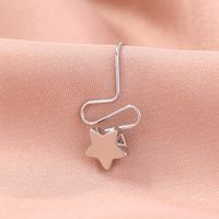 New Non-porous Piercing Stainless Steel Nose Ring Geometric Five-pointed Star Nose Decoration main image 4