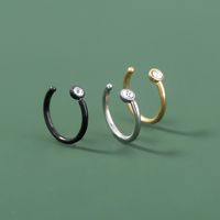 C-shaped Stainless Steel Rhinestone Nose Ring Diamond Nose Nail Fake Nose Ring Jewelry main image 3