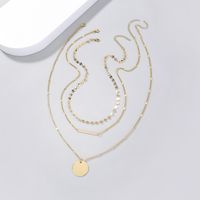 Fashion Simple Round Brand Clavicle Chain Retro Multi-layer Necklace Jewelry main image 3