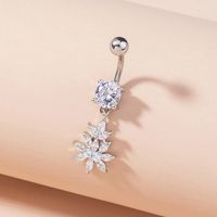 Simple Personality New Belly Button Ring Niche Creative Zircon Umbilical Button Umbilical Ring Piercing Jewelry main image 3