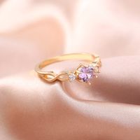 Retro Niche Copper Gold-plated Ring European And American Micro-inlaid Zircon Ring main image 5
