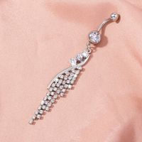 Hot Selling Umbilical Nail Temperament Retro Tassel Belly Button Ring Simple Zircon Belly Button Nail Piercing Jewelry main image 1