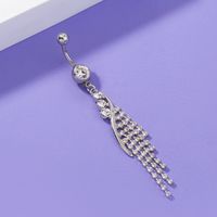 Hot Selling Umbilical Nail Temperament Retro Tassel Belly Button Ring Simple Zircon Belly Button Nail Piercing Jewelry main image 4