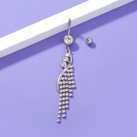 Hot Selling Umbilical Nail Temperament Retro Tassel Belly Button Ring Simple Zircon Belly Button Nail Piercing Jewelry main image 5