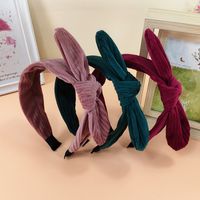 New Striped Flannel Rabbit Ears Headband Simple Hairpin Bow Hair Accessories main image 1