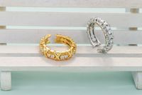 Korean Ring Female Simple Micro-inlaid Zircon Hip Hop Brass Plated 18k Ring Wholesale main image 4