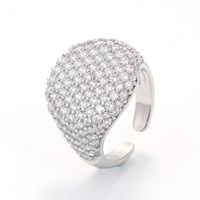 European And American Micro-inlaid Ring Opening Adjustable Full Diamond Zircon Ring Wholesale main image 4