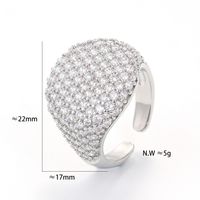 European And American Micro-inlaid Ring Opening Adjustable Full Diamond Zircon Ring Wholesale main image 5