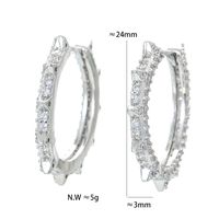 Fashion Big Circle Pointed Earrings Simple Micro-inlaid Zircon Copper Earrings main image 6