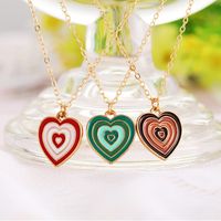 Cross-border New Creative Niche Colorful Jewelry Multi-layer Dripping Heart Necklace main image 1