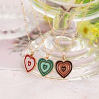 Cross-border New Creative Niche Colorful Jewelry Multi-layer Dripping Heart Necklace main image 3