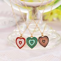 Cross-border New Creative Niche Colorful Jewelry Multi-layer Dripping Heart Necklace main image 4