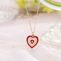 Cross-border New Creative Niche Colorful Jewelry Multi-layer Dripping Heart Necklace main image 5
