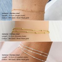 U Shape Stainless Steel 14K Gold Plated No Inlaid Bracelets In Bulk main image 4