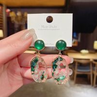 2021 New Oval Shape Fashion Artificial Emerald Earrings main image 1