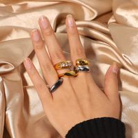 New 18k Gold Gold-plated Smooth Arc Ring Jewelry Ladies High Polished Oval Arc Ring main image 3
