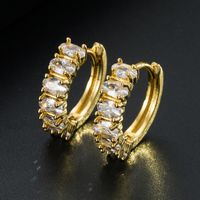 Fashion Geometric Copper Gold-plated Micro-inlaid Zircon Earrings main image 5