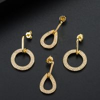Fashion Drop-shaped Copper Micro-inlaid Zircon Earrings Female Simple main image 1