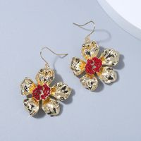 Korean Retro Shiny Flower Earrings Fashion Trend Beads Flower Earrings Wholesale main image 1