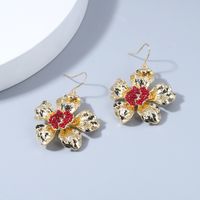 Korean Retro Shiny Flower Earrings Fashion Trend Beads Flower Earrings Wholesale main image 5