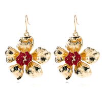 Korean Retro Shiny Flower Earrings Fashion Trend Beads Flower Earrings Wholesale main image 6