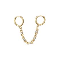 New Retro Creative Tassel Copper Earrings Personality Simple Diamond-studded Hollow Tassel Copper Earrings main image 6