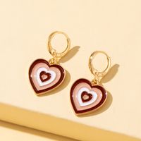 Pendientes De Costura De Aceite De Gota En Forma De Corazón De Nueva Moda Pendientes De Forma De Corazón De Personalidad main image 3