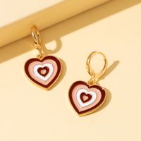 Pendientes De Costura De Aceite De Gota En Forma De Corazón De Nueva Moda Pendientes De Forma De Corazón De Personalidad main image 4