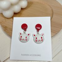 Cute Cat Earrings Fashion Personality Painted Earrings main image 4