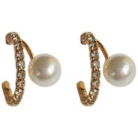 Fashion Imitation Pearl Diamond Earrings Hollow Earrings main image 6