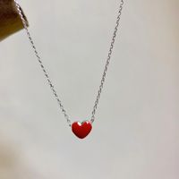 Koreanische Einfache Rote Herzhalskette Modische Modische Halskette main image 2
