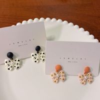 Cute Polka Dot Bow Stud Earrings Autumn And Winter New Earrings main image 1